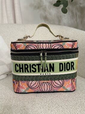 Dior Multicolor Embroidered Christian Dior Vanity Case